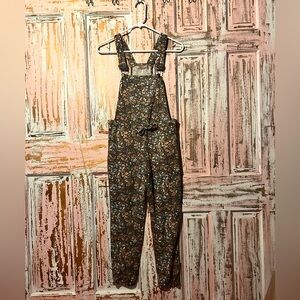 Floral Print Kids Overalls